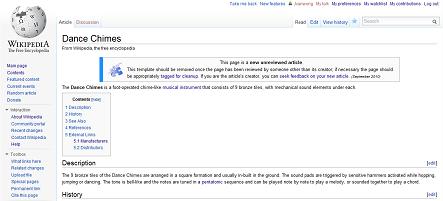 Dance Chimes on Wikipedia