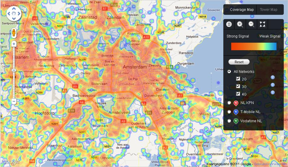 Opensignal карта вышек