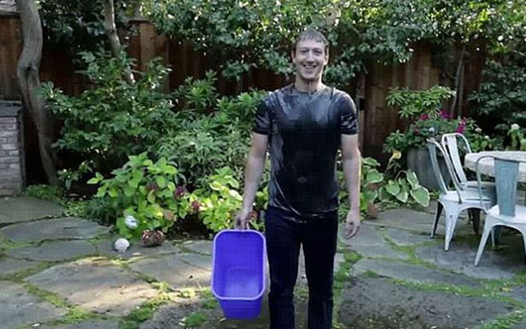 Facebook CEO Mark Zuckerberg after doing the Ice Bucket Challenge