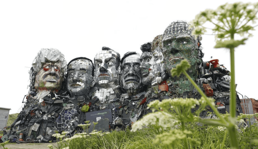 Mount Recyclemore, the giant sculpture of the G7 leaders by Jon Super/AP